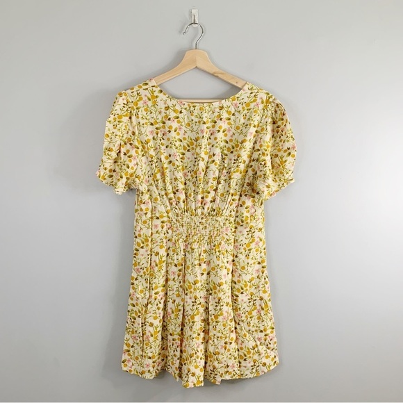 Urban Outfitters UO Bettie  Twist-Front Orange Floral Mini Dress NWT New Large L - Picture 2 of 11